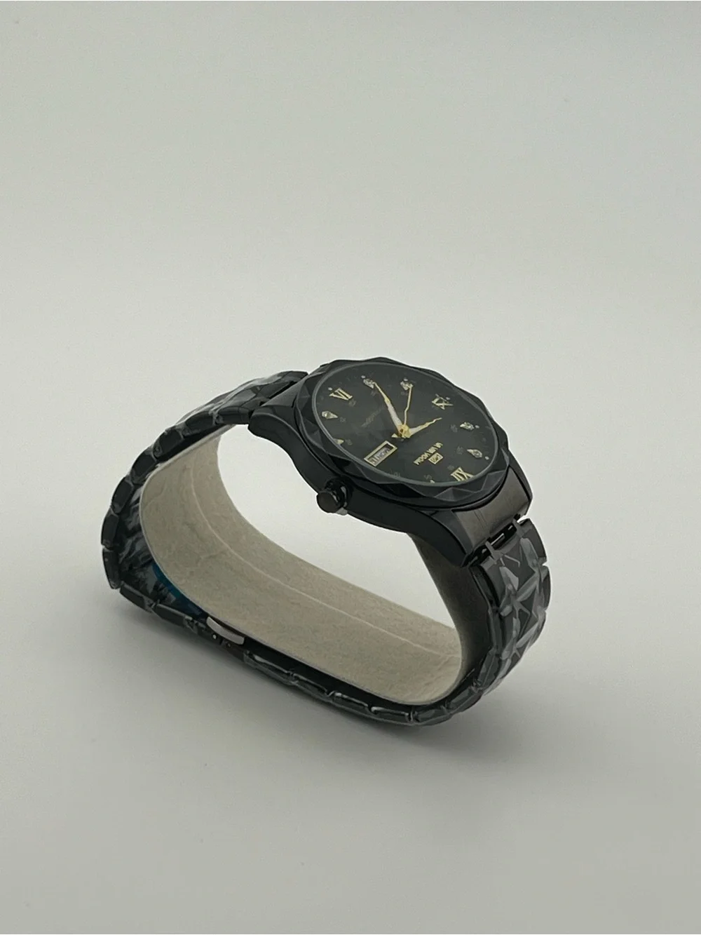 Va Va Voom Black and Gold Men's Dress Watch